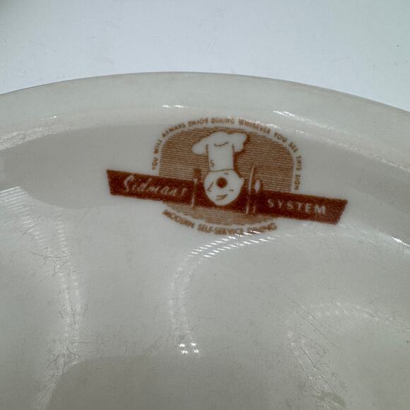 Vintage Sidmans System Restaurant Ware Dinner Plates Set of 3 Taupe and White - Picture 2 of 7